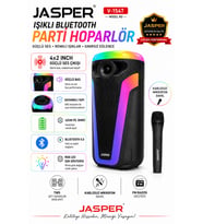 Jasper 1547 Işıklı Mikrofonlu Bluetooth Hoparlör Radyo-bt-usb-mic Uyumlu