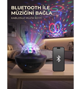 Bluetooth RGB Parti Işığı Hoparlörlü Disko Lambası MP3 USB ve Hafıza Kartı Destekli