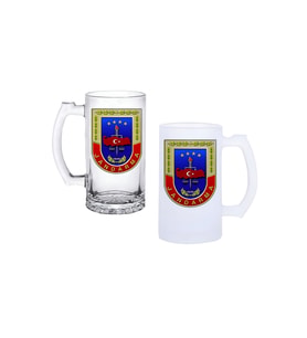 Ghostbastır Design Jandarma Kuvvetleri Kulplu Bira Bardağı Buzlu veya Şeffaf Seçenekli 0124