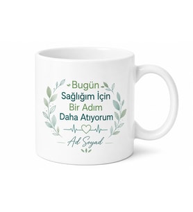 Sağlıklı Yaşam Yazılı Motivasyon Kupa Bardak Özel Tasarım Hediye
