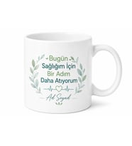 Sağlıklı Yaşam Yazılı Motivasyon Kupa Bardak Özel Tasarım Hediye