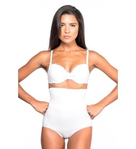 BEYAZ MI Emay 2079 Yüksek Bel Desenli Double Slip Korse