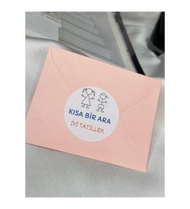 Kısa Bir Ara Stickerı Mat Etiket 4 Cm (40 Adet)