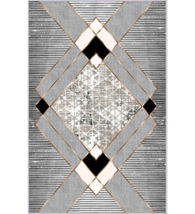 Eliana Home Baskılı, Yıkanabilir Kaymaz Taban Salon Halısı LNA0058-SD1181 100x150 cm (Gri)