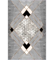 Eliana Home Baskılı, Yıkanabilir Kaymaz Taban Salon Halısı LNA0058-SD1181 100x150 cm (Gri)