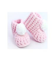 Pon Ponlu El Örgüsü Bebek Panduf Patik (Pembe)