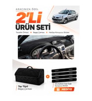 e-biz RENAULT CLİO SYMBOL ALİZE (2002-2008) Uyumlu Torpido Örtüsü + Tay Tüyü Çanta - Siyah - RE013