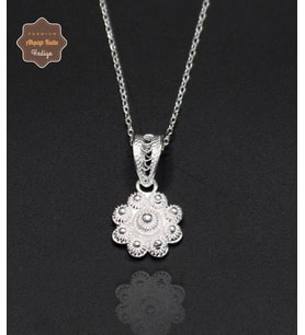 Minik Bereket Model 925 Ayar Saf Gümüş Telkari Kadın Kolye 201024661