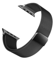 Apple Watch 2 3 4 5 6 7 38-40 mm Uyumlu Hasır Örgü Metal Milano Kordon Kayış Siyah