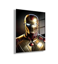 Temperli Gerçek Cam Tablo Film Karakteri Iron Man Portresi