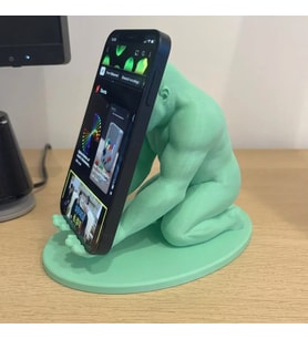 3D Baskı Goril Telefon Tutucu - Kaslı Goril Masaüstü Telefon Standı-Mint
