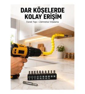 Mey İthalat® 12’li Akrobat Bits Vidalama Seti Esnek Uç Çok Yönlü Kullanım Yeni Nesil