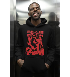 Tasarım Billie Eilish Baskılı Unisex Oversize Şarkıcı Hoodie