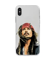 Iphone XS MAX Uyumlu Jack Sparrow Tasarımlı Şeffaf Telefon Kılıfı
