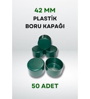 Plastik Boru Kapağı 42 MM (50 Adet) (Yeşil)
