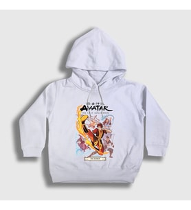 Presmono Unisex Çocuk Beyaz Search Anime Avatar The Last Airbender Kapüşonlu Sweatshirt 262592tt