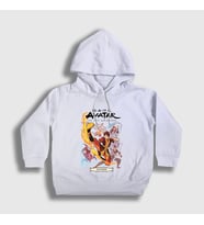 Presmono Unisex Çocuk Beyaz Search Anime Avatar The Last Airbender Kapüşonlu Sweatshirt 262592tt