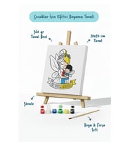 Çocuklar İçin Anneler Günü Boyama Tuvali – Şövaleli Boya Seti 20x20 cm