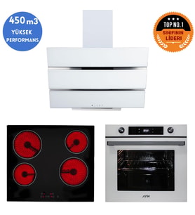 Eminçelik ve AFM Tech MARKALI/ SENQ Elektrikli Vitro. Dijital  Ankastre Set (VC640 +FM7701+ FM3251)