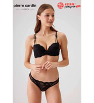 Pierre Cardin Premium Kadın Balenli Desteksiz Dantel Kutulu Sütyen ve Külot Takım