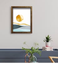 BK Gift Otel Odası Konseptli Doğal Masif Ahşap Çerçeveli Tablo 45x65cm-33