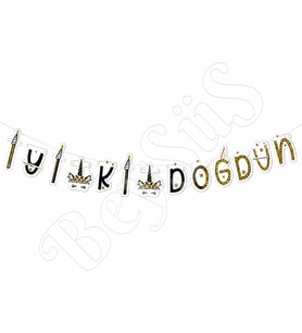 Unicorn Temalı Happy Birthday Banner