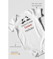 Sıkıntı Yok Dedem Halleder Baskılı Bebek Zıbını – Çıtçıtlı Body  %100 Pamuk Kısa Kol (Beyaz)