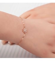 Gümüş Rose Çiçek Kadın Bileklik