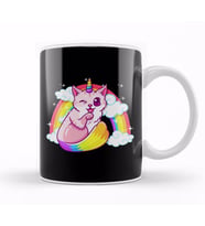 Rainbow Meowgical Caticorn Majestic Cat Unicorn Kupa Bardak Porselen