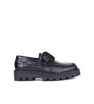 Shoetyle - Siyah Hakiki Deri Croco Desen Bağcıklı Erkek Günlük Ayakkabı 115-K512