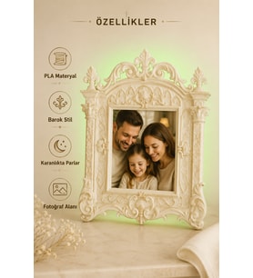 Barok Fotoğraf Çerçevesi 21x24 cm – Barok Desenli Köpek Kedi Portre Çerçevesi, Dekoratif Anı Çerçevesi