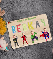 BK Toys Çocuklara Özel Süper Kahraman Konseptli Ahşap Eğitici Yapboz Puzzle