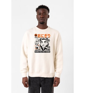 Demon Slayer Anime Super Yummy Ekru Erkek 2ip Sweatshirt