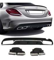 Mercedes W205 C63 Amg Arka Tampon Difüzörü Amg Tampon Uyumlu