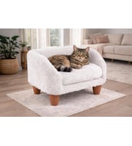 Peluş Kedi Koltuğu Yumuşak Kedi Yatağı Köpek Koltuğu (Beyaz, Standart)