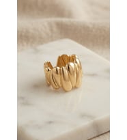 Damla Dilimli Gövde Gold Renk Bohem Yüzük TJ-BYK4234