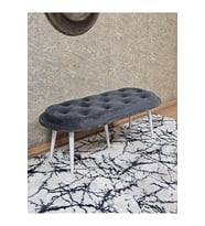 Ufo Oturak Bench - Beyaz Boyalı Sivriltme Ayak - Oturak - Bench - Puf - Yatak Ucu Pufu Füme Renk 100 x 50 Boyut/Ebat (Çok Renkli)