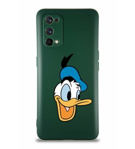 Realme 7 Pro Soft Premier Kapak Donald Duck-A Tasarımlı Silikon Kılıf - Yeşil (Şeffaf)