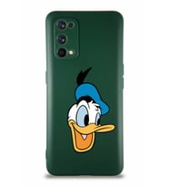 Realme 7 Pro Soft Premier Kapak Donald Duck-A Tasarımlı Silikon Kılıf - Yeşil (Şeffaf)