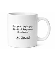 Yeni İşe Başlayan İçin Özel Tasarım Seramik Baskılı Kupa Bardak Tebrik Hediyesi