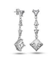 Gümüş Ice Cut Zirkon Taşlı Işıltılı Kadın Küpe