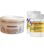 Three Brand 100 ml Arnavut Aklık Kremi 2 Ad + Russıan Glare Tüy Dökücü Azaltıcı Merhem 50 ml 2 Ad