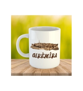 Girêmîra - Mardin - Kürtçe Porselen Kupa (Beyaz)
