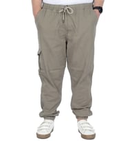 Mode XL Büyük Beden Erkek Gabardin Kargo Jogger Pantolon Doğa 21927 Bej