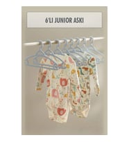 6’lı Bebek Askısı & Bebek Gardırop Askısı Gri Set