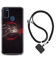Samsung M21 M22 M23 M30 M31S M32 Kılıf Boyun Askılı Silikon Kurt ve Ay Yıldız 1403