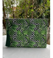 Yeşil Yapraklar Clutch Çanta