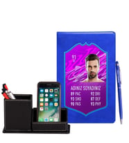 Tasarım Fut Kart Defter Kalem & Deri Kaplama Kalemlik Hediye Seti