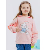 Breeze Kız Çocuk Sweatshirt Tavşancık Baskılı 1.5-5 Yaş, Somon Melanj