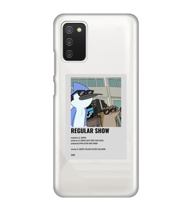 Samsung Galaxy A02S Uyumlu Regular Show Mordecai ve Rigby Desenli Şeffaf Telefon Kılıfı
